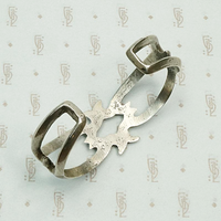 Sand Cast Silver Native American Cuff, back view.