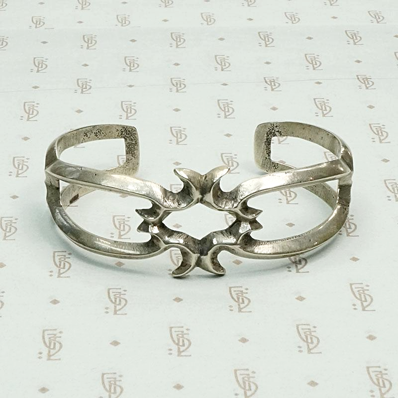 Sand Cast Silver Native American Cuff