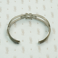 Sand Cast Silver Native American Cuff, side view.
