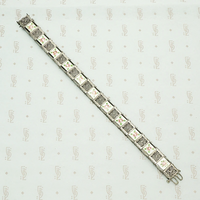 Enamel Roses on Silver Filigree Vintage Line Bracelet