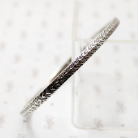 Feathery Engraved Sterling Silver Bangle Bracelet