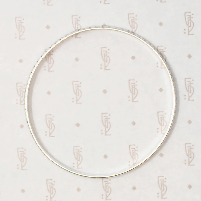 Feathery Engraved Sterling Silver Bangle Bracelet
