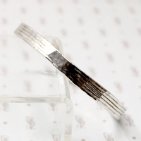 Subtly Hammered 1970s Brutalist Silver Bangle