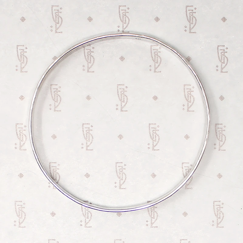 Subtly Hammered 1970s Brutalist Silver Bangle