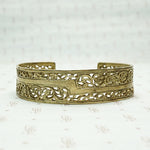 Moroccan Silver Gilt Filigree Cuff with Lightning Bolt