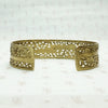 Moroccan Silver Gilt Filigree Cuff with Lightning Bolt. Back view.