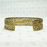 Moroccan Silver Gilt Filigree Cuff with Lightning Bolt. Back view.