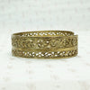 Moroccan Silver Gilt Filigree Cuff with Lightning Bolt. Side view.