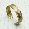 Moroccan Silver Gilt Filigree Cuff with Lightning Bolt. Top view.