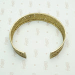 Moroccan Silver Gilt Filigree Cuff with Lightning Bolt. Top view.