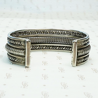 Layers of Braided Silver Cuff, back view