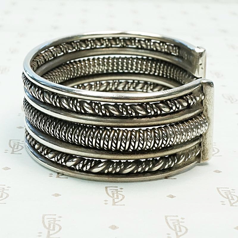 Layers of Braided Silver Cuff, Side View