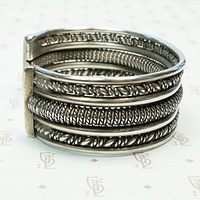Layers of Braided Silver Cuff, side view