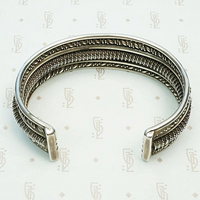 Layers of Braided Silver Cuff, top view