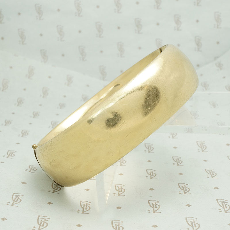 Wide Vintage Gold Filled Bangle Bracelet