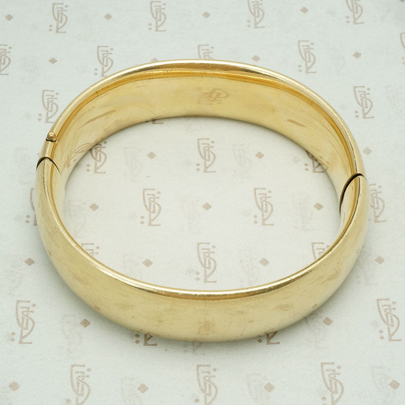 Wide Vintage Gold Filled Bangle Bracelet