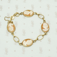 Hand Carved Cameo Victorian Revival Bracelet 