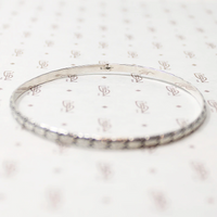 Vintage Sterling Silver Bangle with Engraved Leaves