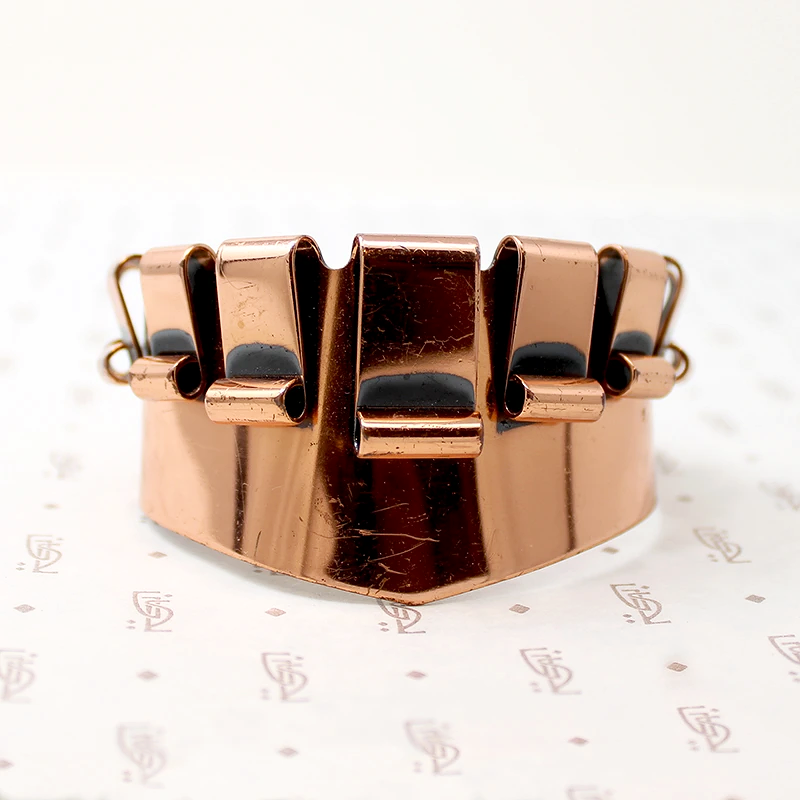 "Merlin" Copper Cuff Bracelet Signed by Renoir
