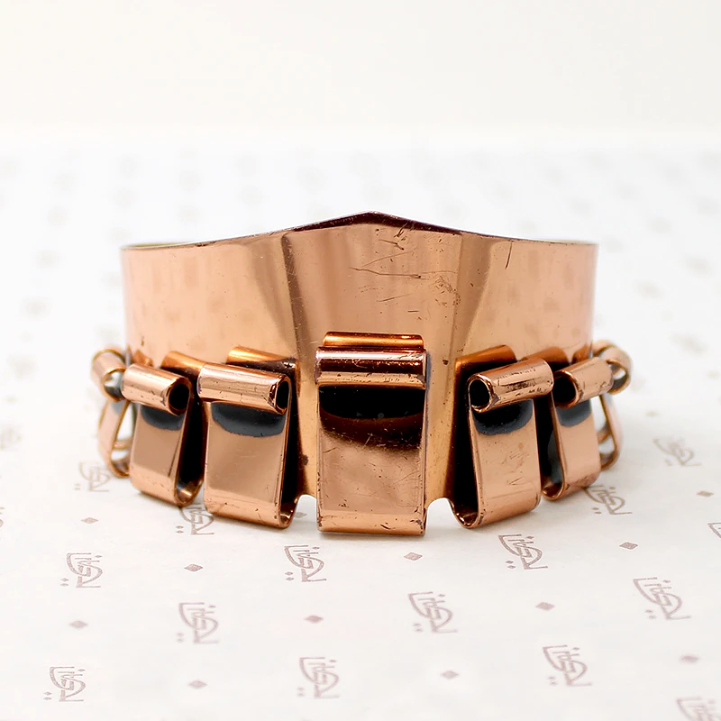 "Merlin" Copper Cuff Bracelet Signed by Renoir
