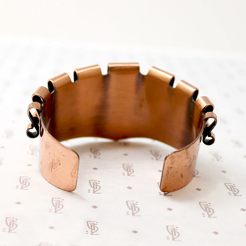 "Merlin" Copper Cuff Bracelet Signed by Renoir