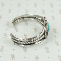 Pretty Floral Turquoise and Sterling Bracelet
