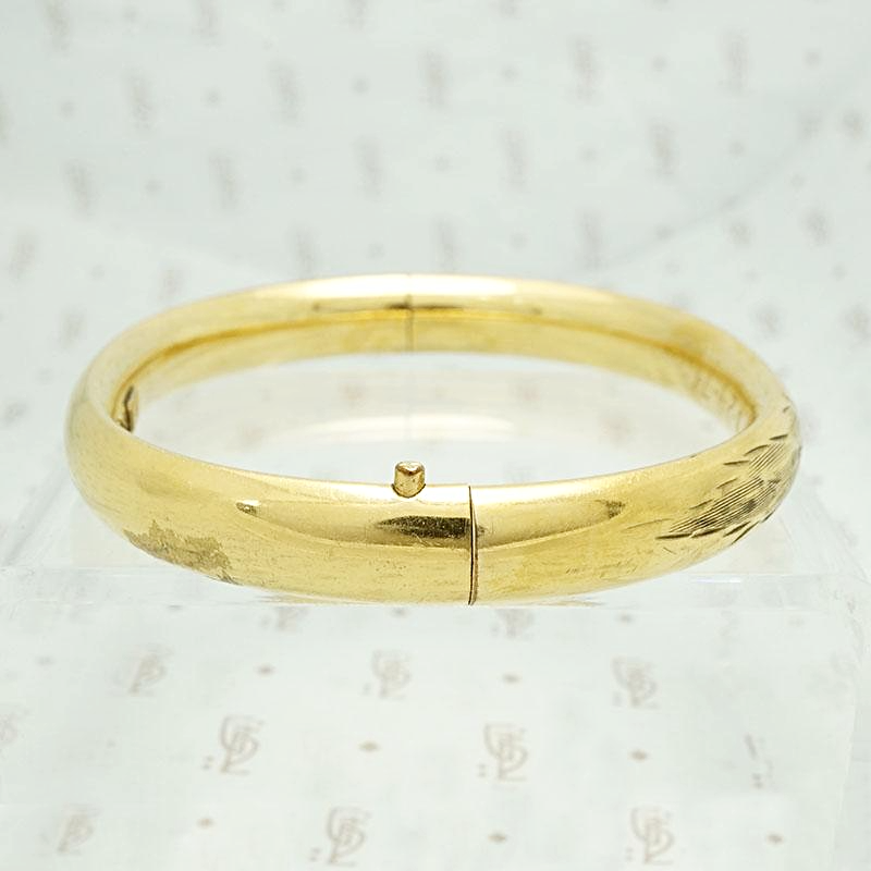 Engraved Victorian Revival Bangle Bracelet