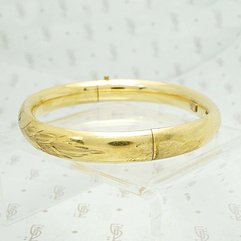 Engraved Victorian Revival Bangle Bracelet