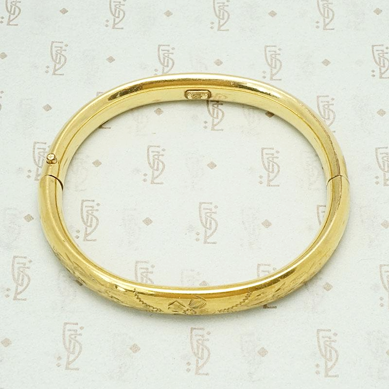 Engraved Victorian Revival Bangle Bracelet