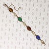 Mid Century Carved Stone Scarab Bracelet