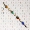 Mid Century Carved Stone Scarab Bracelet