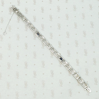 Exquisite Filigree Diamond & Sapphire Line Bracelet