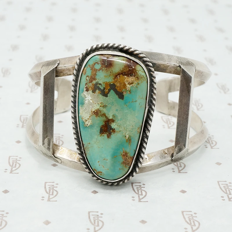 Edgy Vintage Turquoise Cuff Bracelet