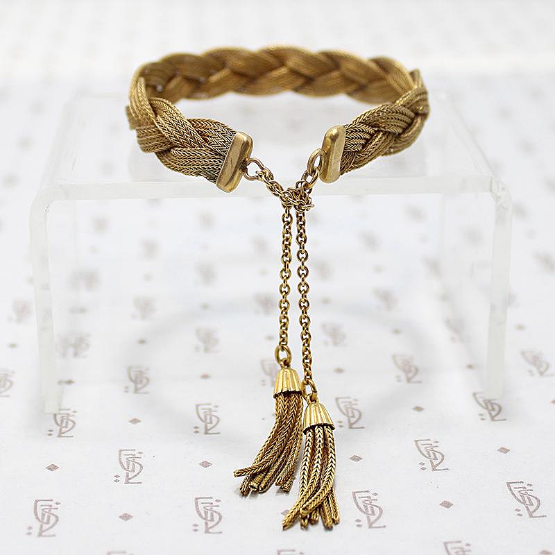 Brilliant Foxtail Mesh Braid & Tassel Bracelet 