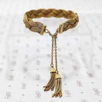 Brilliant Foxtail Mesh Braid & Tassel Bracelet 