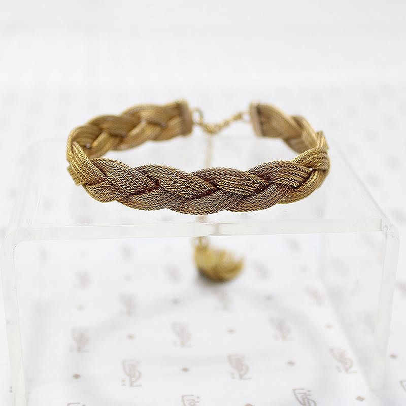 Brilliant Foxtail Mesh Braid & Tassel Bracelet 