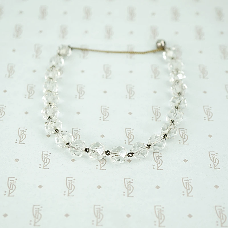 Sparkling Rock Crystal and Sterling Bracelet