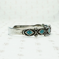 Petite Vintage Cuff with Geometric Inlay