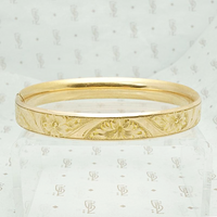 Delicate Floral Engraving Antique Bangle 