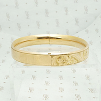 Delicate Floral Engraving Antique Bangle 