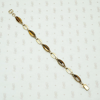 Glossy Tigers Eye Vintage Link Bracelet