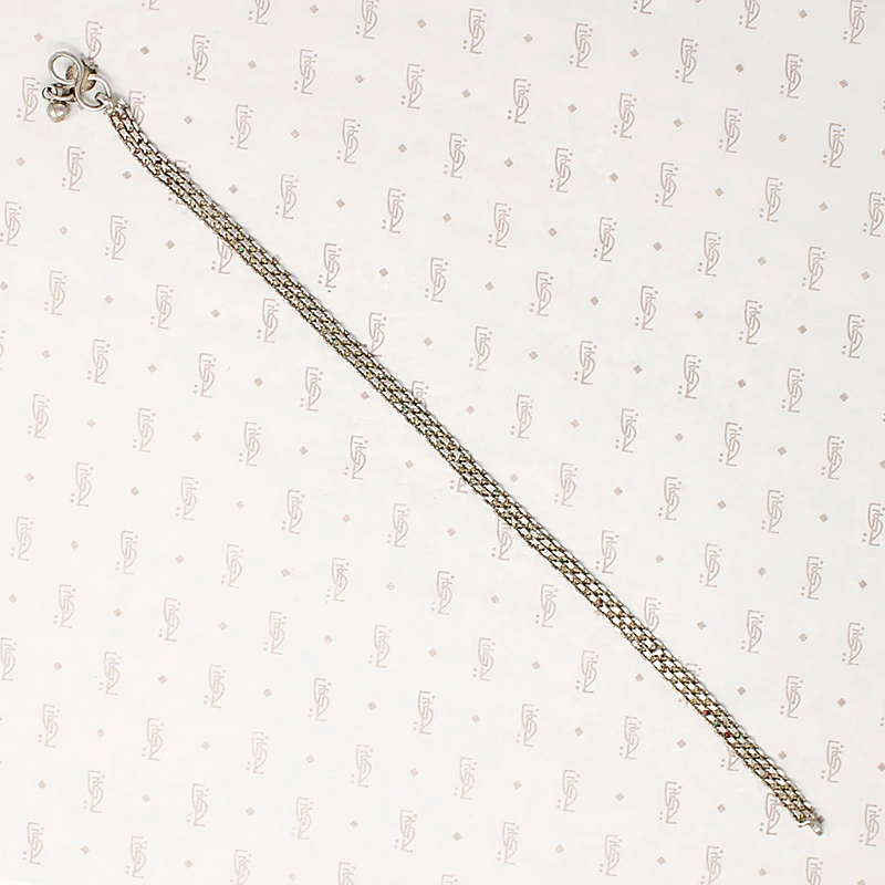 Enameled Indian Silver Mesh Anklet