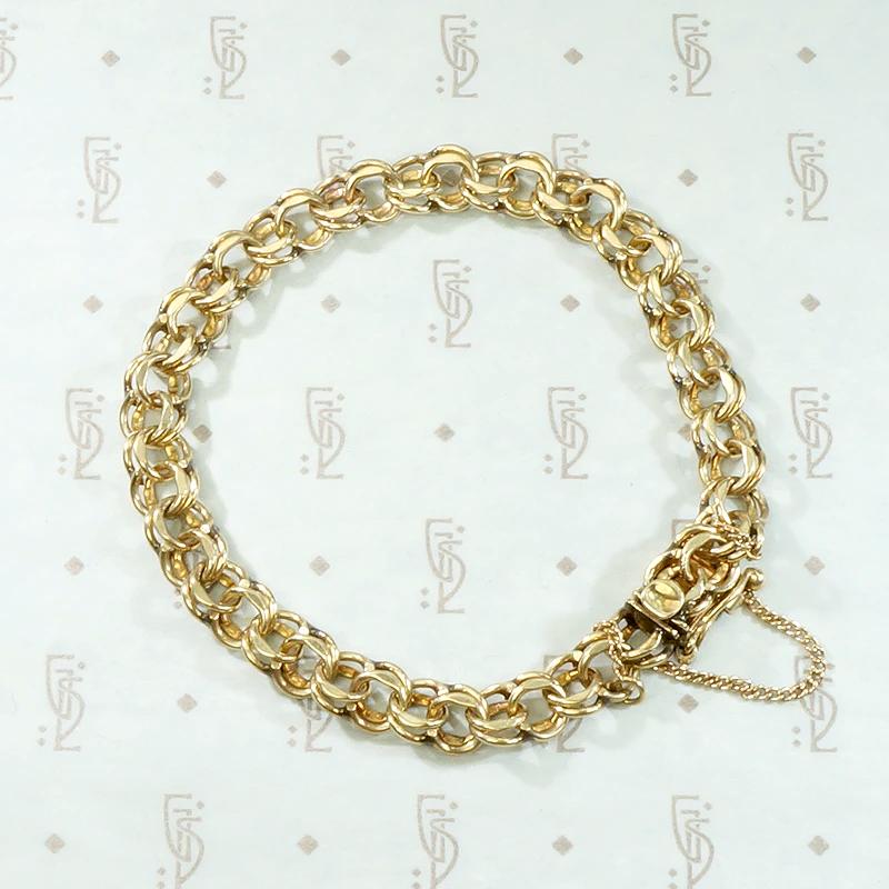 Mid Century Double Link Gold Charm Bracelet