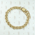 Mid Century Double Link Gold Charm Bracelet
