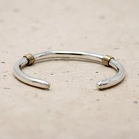 Slim Sterling Silver Cuff with Brass Detail