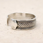 Woven Silver Cuff Bracelet with Lovely Details