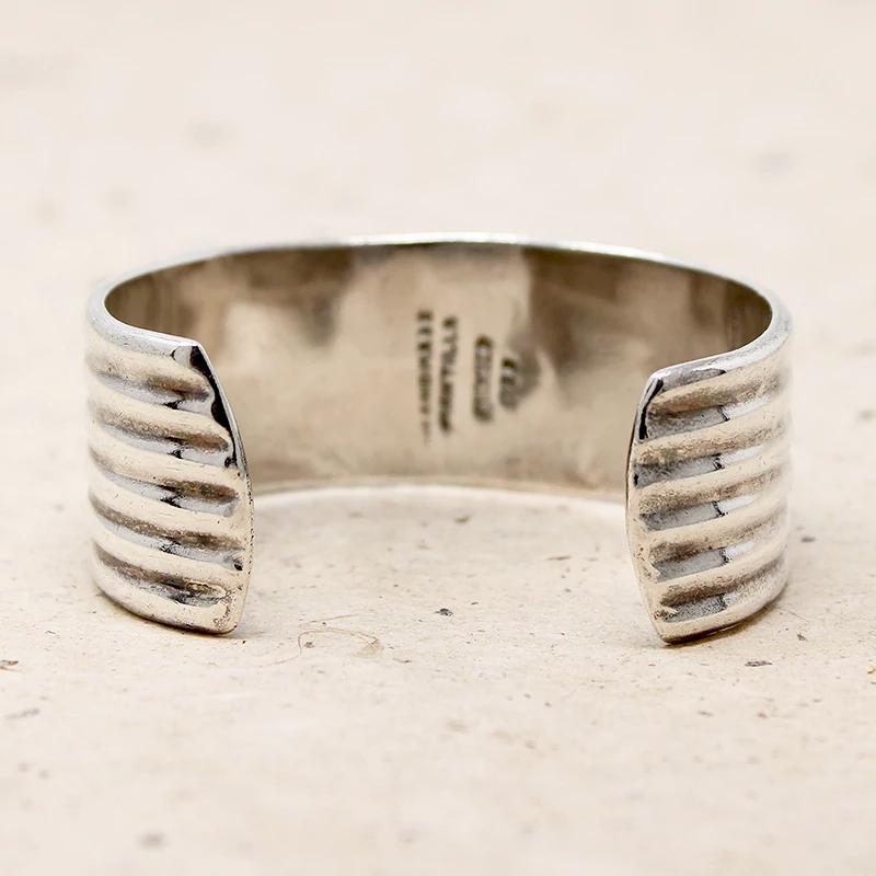 Early Handmade Mantilla Sterling Silver Cuff