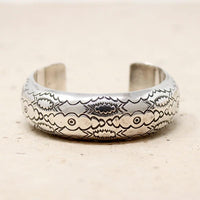 Domed Silver Cuff with Rocker Designs by Bighand