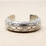 Domed Silver Cuff with Rocker Designs by Bighand