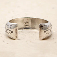 Domed Silver Cuff with Rocker Designs by Bighand